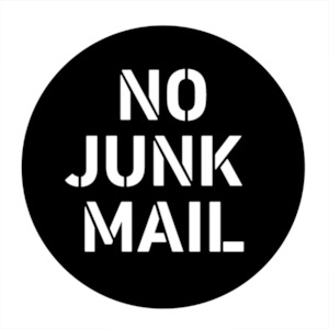 No Junk Mail Round Sign - Wall Art