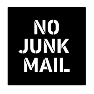 Square No Junk Mail Sign - Wall Art