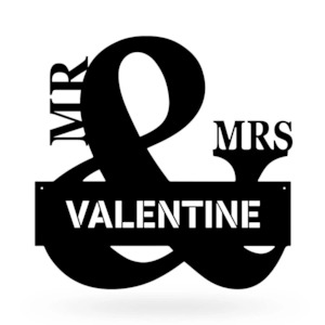 Mr & Mrs Wedding Name Text - Personalised Monogram