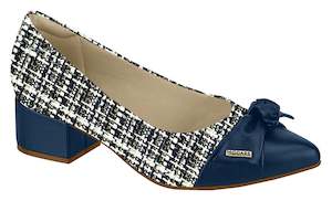 Shoe: Modare 7340.102 Women Business Shoe Mid Heel in Navy Tweed