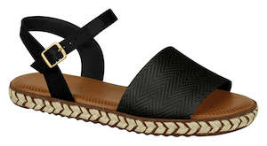 Shoe: Moleca 5413.615 Women Fashion Flat Sandals in Black