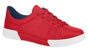 Shoe: Beira Rio 4213.100-1260 Women Platform Casual Sneaker in Red With Lace