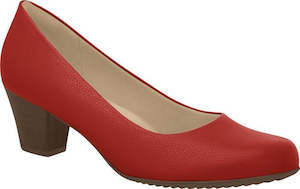 Shoe: Piccadilly Ref: 110072-439A Red Flight Attendant Crew Shoes For Uniform Business With Med Heel