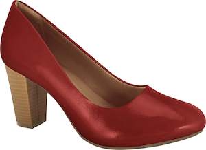 Shoe: Ramarim 1894252 Women Fashion Comfortable Business Shoe Mid Heel in Painted Red