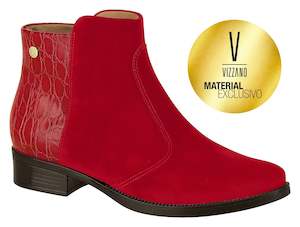 Vizzano 3050.118 Women Fashion Comfortable Ankle Boot Low Heel in Red