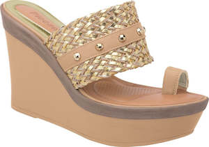 Shoe: Piccadilly 610001-271 Women High Wedge Sandal Nude