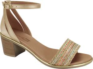 Shoe: Ramarim 1871404 Women Fashion Comfortable Sandal Mid Heel in Nude