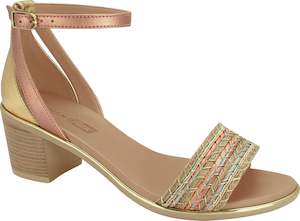 Ramarim 1871404 Women Fashion Comfortable Sandal Mid Heel in Nude