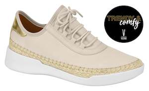 Shoe: Vizzano 1328.100 Women Fashion Sneaker in Cream Gold