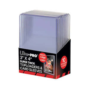 Accessories: 130PT (10) ULTRA PRO - TOPLOADER - 3" x 4" Super Thick w Thick Card Sleeves