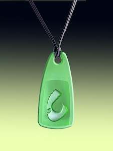 Bright Green Hei Matau Pendant