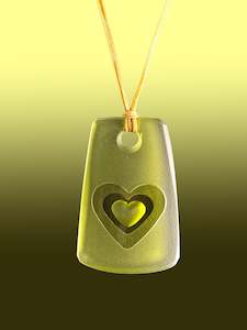 Warm Green Heart Pendant