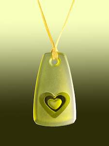 Warm Green Heart Pendant