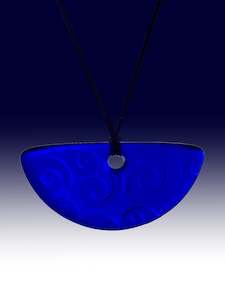 Half Round Koru Pendant in Cobalt Blue