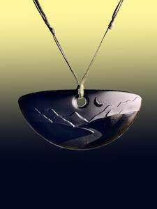 Half Round Nightscape Pendant in Black