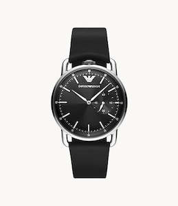 Emporio Armani - Three Hand Hard Black Leather