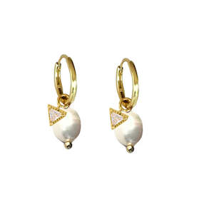 Lindi Kingi - Pearl and Prism Hoops Gold