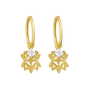 Jewellery: Lindi Kingi - Baroque Star Engraved Sleepers Gold