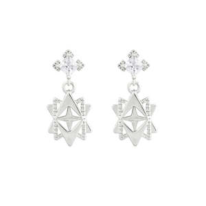 Jewellery: Lindi Kingi - Baroque Star Earring Silver Plated