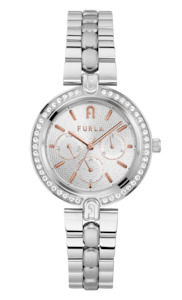 Furla - Logo Links Crystal Silver Bracelet Watch