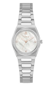 Jewellery: Furla - Tempo Mini Crystak Silver Bracelet Watch