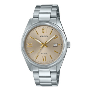 Jewellery: Casio - Men's Analogue Watch Gold Face Silver Case