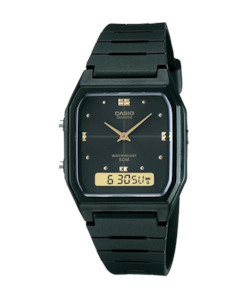 Casio - Duo Gents Black and Gold Watch