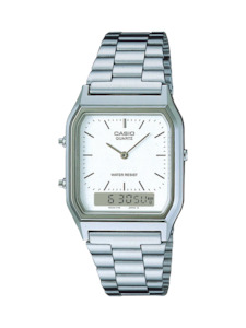 Casio - Men's Dress Duo Silver Tone Watch