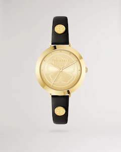 Jewellery: Ted Baker - Amieyy Black Magnolia Detail Watch