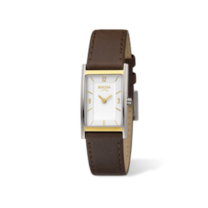 Boccia - Pure Titanium Two Tone Leather Strap Watch