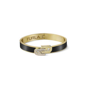 Furla Jewellery - Black Enamel/Gold Double Arch Bangle