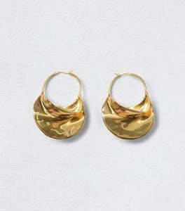 Jewellery: Queen Of The Foxes - Molten Hoop Earrings Gold