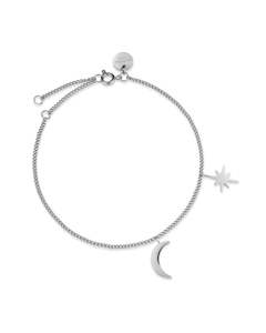 Jewellery: Rosefield - Lois Moon & Star Bracelet Silver