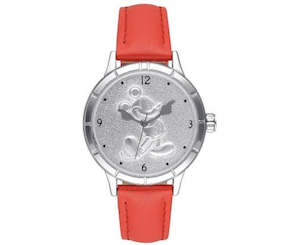 Jewellery: Disney - Mickey Mouse Sculpted Dial Red/Silver