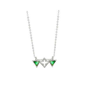 Jewellery: Lindi Kingi - Byzante Necklace Silver with Emerald