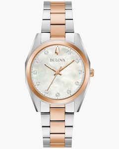 Bulova - White Dial Steel Bracelet Surveyor Watch