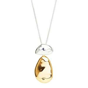 Najo - Double Pebblet Two-tone Pendant