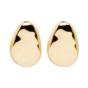 Earrings: Najo - Pebblestone Stud Earrings Gold Plated