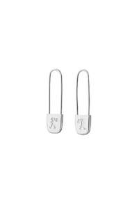 Earrings: Karen Walker - Runaway Safety Pin Earrings Sterling Silver