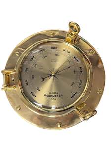 Barometers: Barometer - Brass Porthole Barometer