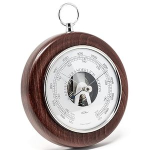 Barometers: Fischer - Barometer Silver & Dark Wood