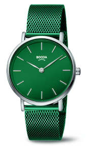 Boccia: Boccia - Green Titanium Stainless Steel Strap Watch