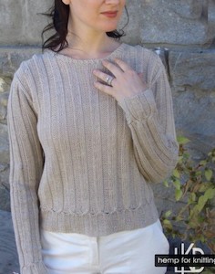 Cable Cross Pullover Hemp Knitting Pattern