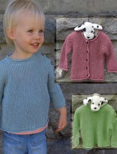 Baby Garter Stitch Pullover and Cardi Hemp Knitting Pattern - Children