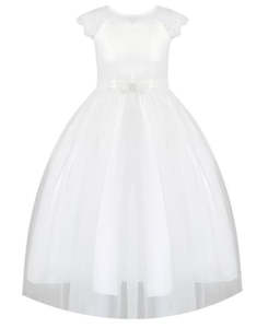 G20229 White, lace and tulle. Party, communion, flower girl dress age 12.