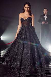 11195 Sparkle black princess ball gown