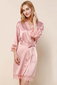 Internet only: Lace Robe - Dusty Rose