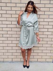 Lace Robe - Sage Green