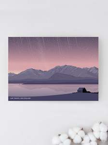 Lake Tekapo Night Sky, New Zealand. Modern Greeting Card