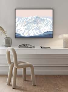 Creative art: KILLINGTON, VERMONT Modern Mountain Trail Map Wall Art Print